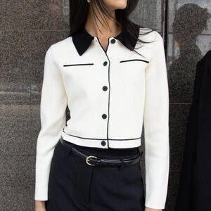 Black and cream cardigan